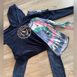 ABERCROMBIE & FITCH LEGGINGS, HOODIE, & TIE DYE SZ 11/12